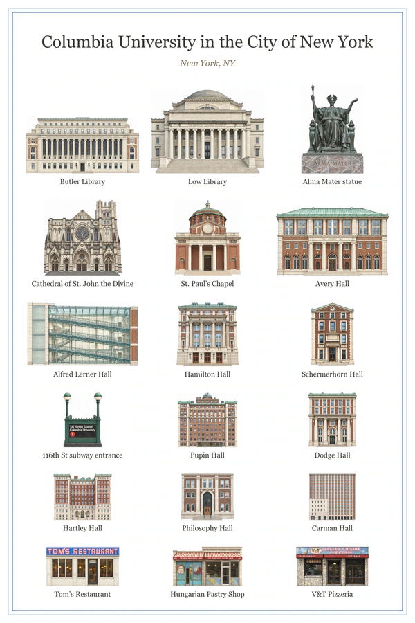 Columbia University in the City of New York college poster