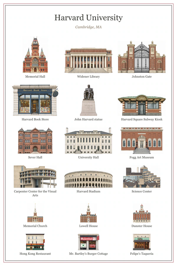 Harvard University college poster