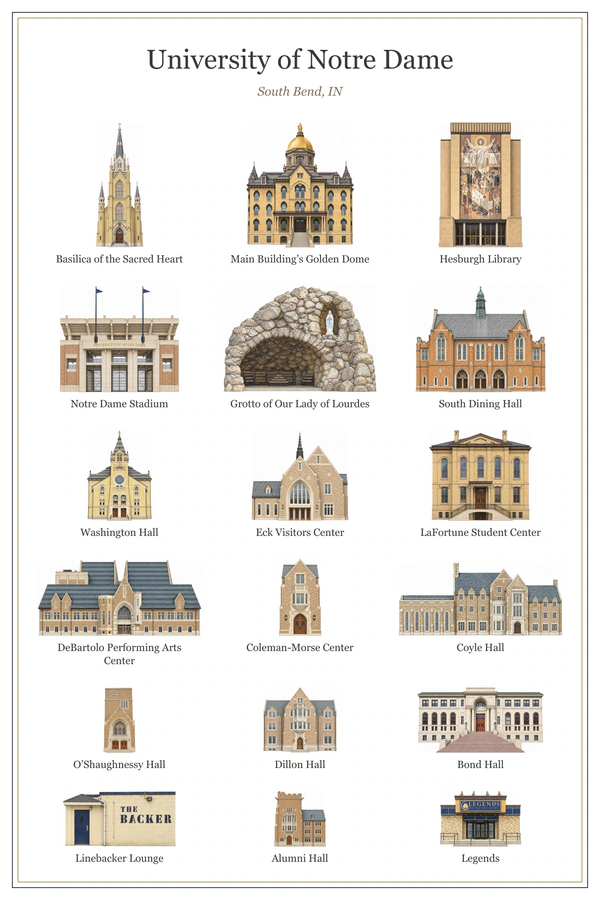 University of Notre Dame college poster